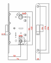 Бесшумный механизм WC 96*50 (PVC) АВ 